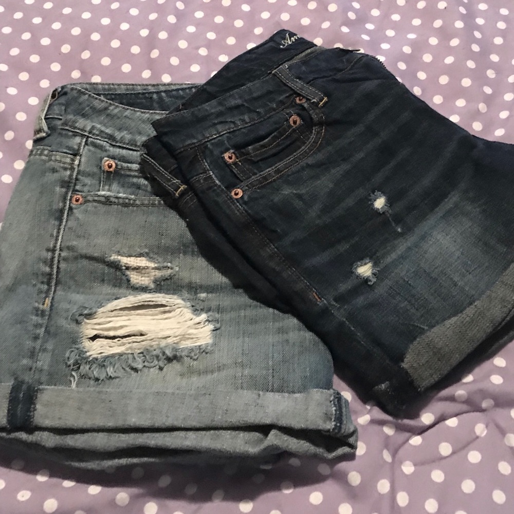 American Eagle distressed jean shorts